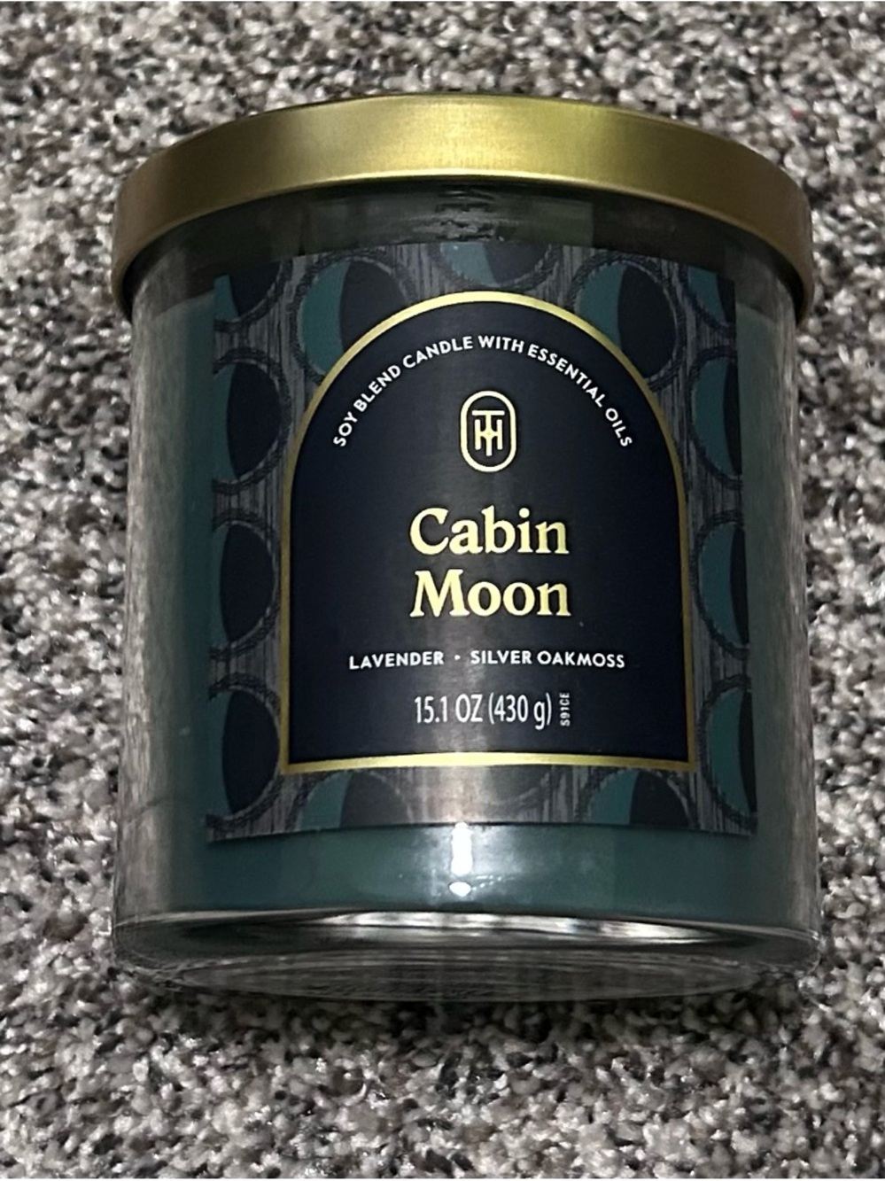 Lavender & Silver Oakmoss Scented Candle - Green